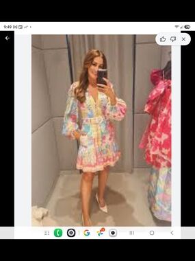 Multicolor Floral V-Neck Mini Dress